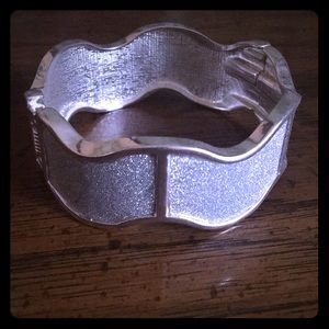 Clip on silver bracelet